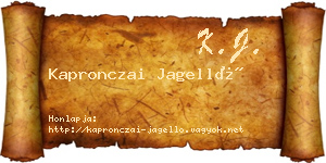 Kapronczai Jagelló névjegykártya